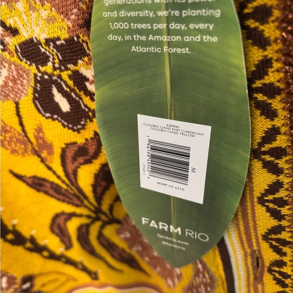 FARM Rio Vibrant Yellow and Brown Knit Sweater - Picture 6 of 7